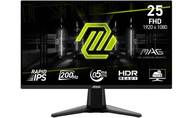 MSI MAG 255F E20 25" Rapid IPS Full HD 200Hz 0.5ms HDR Ready AI Vision AMD FreeSync™ Premium w/ 2x HDMI & DisplayPort Interface - Black MSI MAG 255F E20 25" Rapid IPS Full HD 200Hz 0.5ms HDR Ready AI Vision AMD FreeSync™ Premium w/ 2x HDMI & DisplayPort Interface - Black