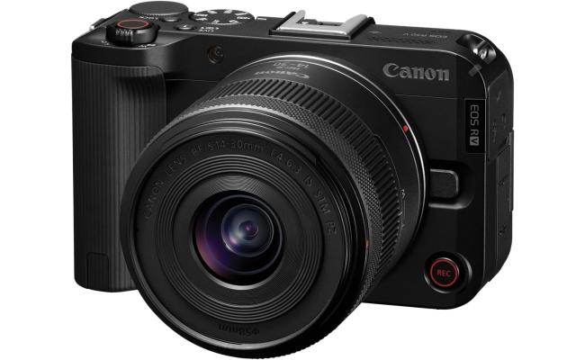 Canon EOS R50V Mirrorless Camera with RF-S14-30mm F4-6.3 is STM PZ Lens, APS-C Sensor, 24.2 Megapixels, Ultra-Wide Zoom, Fast Autofocus, Vlogging and Live Streaming Kit for Content Creators, Black
