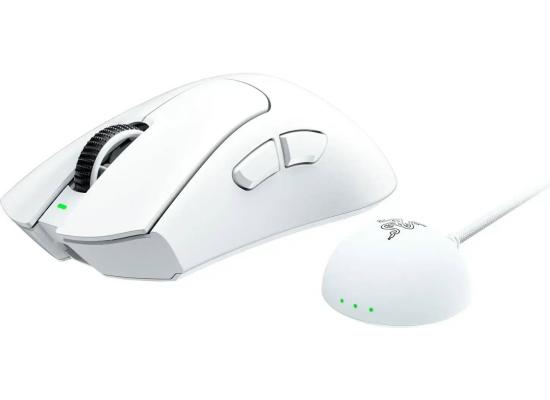 Razer DeathAdder V4 Pro Wireless Gaming Mouse: 56g Lightweight - HyperSpeed Wireless Gen-2 - Optical Scroll Wheel - Optical Switches Gen-4 - Focus Pro 45K Sensor Gen-2 - Up to 150 Hr Battery , White