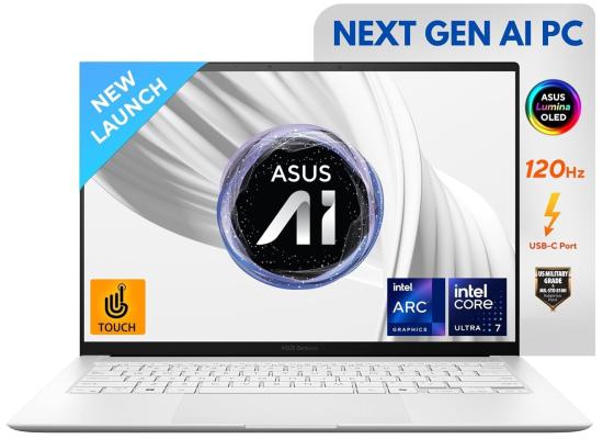 ASUS Zenbook S 14 (2024) UX5406SA NEW Intel Core Ultra 7 Gen II 256V Next Gen AI w/ 2.8K OLED 120Hz Touch Display , Scandinavian White