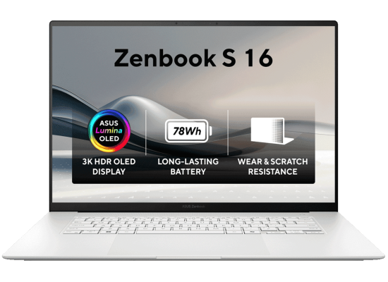 ASUS Zenbook S16 (2025) UM5606 Copilot+ PC AMD Ryzen AI 9 HX 370 12-Cores Superior AI New Ceraluminum Material w/ AMD Radeon 890 Graphic  & 3K OLED 120Hz Touch Display , Scandinavian White