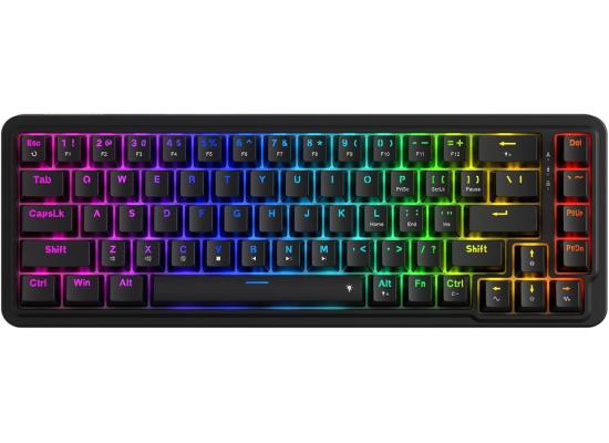 Redragon K709 NOVA 65% Wired Gasket RGB Gaming Keyboard, 68 Keys Hot-Swap Compact Mechanical Keyboard w/Free-Mod Socket, 3-Layer Noise Dampening & Dedicated Arrow Keys, Quiet Custom Linear Switch , Black
