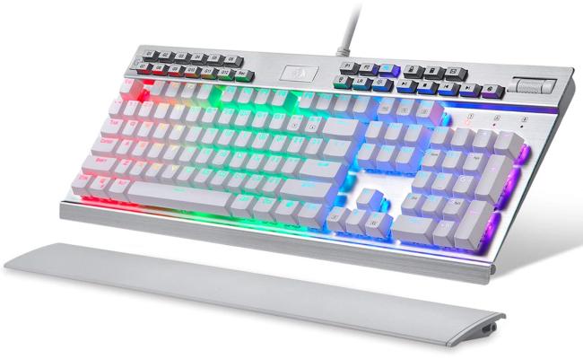 Redragon YAMA K550 Mechanical Gaming Keyboard, RGB LED Backlit with Purple Switches, Macro Recording, Wrist Rest, Volume Control, Full Size, Yama, USB Passthrough for Windows PC Gamer (White) Redragon YAMA K550 Mechanical Gaming Keyboard, RGB LED Backlit with Purple Switches, Macro Recording, Wrist Rest, Volume Control, Full Size, Yama, USB Passthrough for Windows PC Gamer (White)