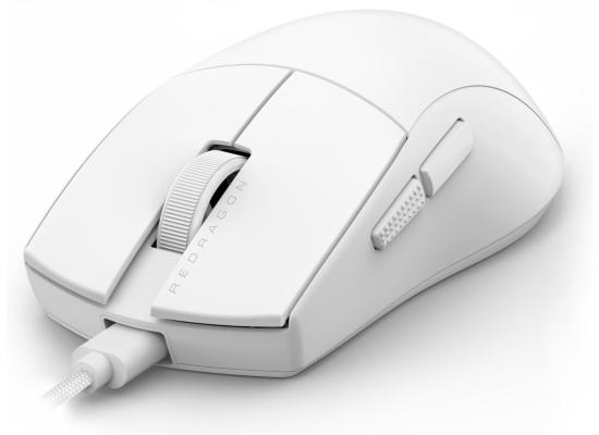 Redragon M724W Wired Gaming Mouse, 42G Ultra-Light 12,400 Max DPI Optical Gaming Mouse with 5 Programmable Buttons, Ergonomic Natural Grip Build, Software Supports DIY Keybinds & DPI - White