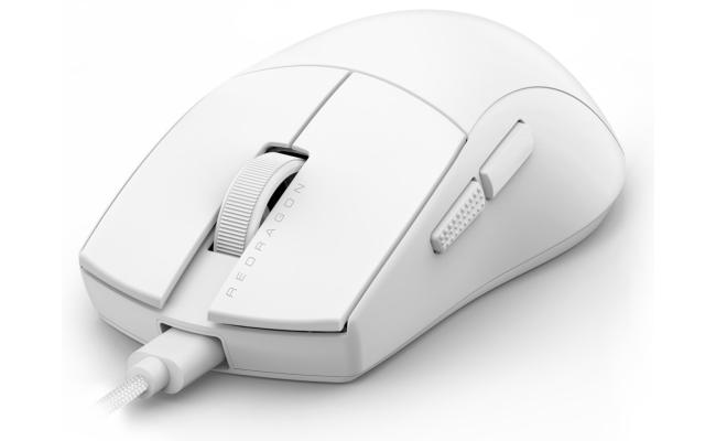 Redragon M724W Wired Gaming Mouse, 42G Ultra-Light 12,400 Max DPI Optical Gaming Mouse with 5 Programmable Buttons, Ergonomic Natural Grip Build, Software Supports DIY Keybinds & DPI - White