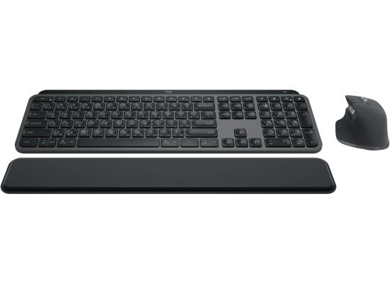 Logitech MX Master 3S Keys S Combo Performance Wireless Keyboard & Mouse with Palm Rest Customizable Illumination Fast Scrolling, Bluetooth, USB C, for Windows, Linux, Chrome, Mac Arabic & English Layout