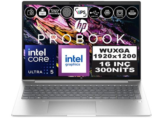 HP ProBook 4 G1iR 16 (2025) Intel Core 5 120U 10-Core For Everyday Business Performance Protected by HP Wolf Security W/ DDR5 Memory & 16" IPS Display , Silver