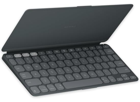 Logitech Keys-to-GO 2 Portable Wireless iPad Keyboard with Built-in Cover, Slim and Compact Bluetooth Keyboard for iPad, iPhone, Mac, and Apple TV, Easily Switch with Devices Arabic & English Layout- Graphite