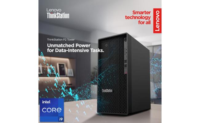 Lenovo ThinkStation P2 Tower Workstation (2024) 14Gen Intel Core i9 24-Cores Uncompromising Performance, Unbeatable Value w/ Upgradable Graphic Card & 3 Years Warranty  - Black