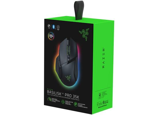 Razer Basilisk V3 Pro 35K Wireless Gaming Mouse, Right-Handed, Focus Pro 35K Optical Sensor Gen-2, 35000 Max DPI, Optical Mouse Switches Gen-3, 4-Way HyperScroll Tilt Wheel, Black
