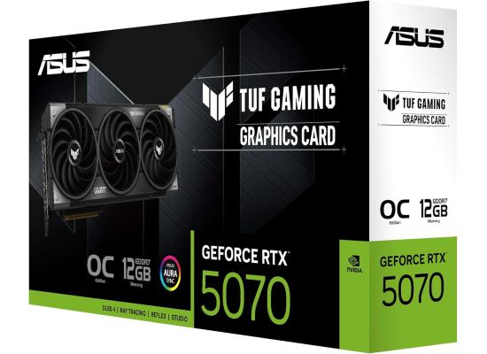 ASUS TUF Gaming GeForce RTX ™ 5070 12GB GDDR7 OC Edition Gaming Graphics Card (PCIe® 5.0, HDMI®/DP 2.1, 3.125-slot, Military-Grade Components, Protective PCB Coating, axial-tech Fans)