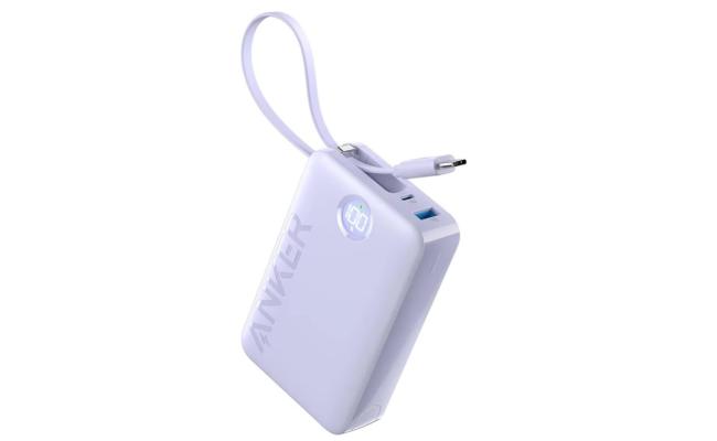 Anker Power Bank Battery Pack, 20,000mAh 22.5W High Speed Charging Portable Charger with Built-in USB C Cable, 1 USB-C, 1 USB-A, for iPhone 15/15 Plus/15 Pro/15 Pro Max, MacBook, Galaxy - Purple Anker Power Bank Battery Pack, 20,000mAh 22.5W High Speed Charging Portable Charger with Built-in USB C Cable, 1 USB-C, 1 USB-A, for iPhone 15/15 Plus/15 Pro/15 Pro Max, MacBook, Galaxy - Purple