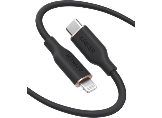 Anker CA-A8663 USB-C to Lightning Cable, (Midnight Black, 1.8M), MFi Certified, Powerline III Flow Silicone Fast Charging Cable for iPhone 13 13 Pro 12 11 X XS XR 8 Plus - Back