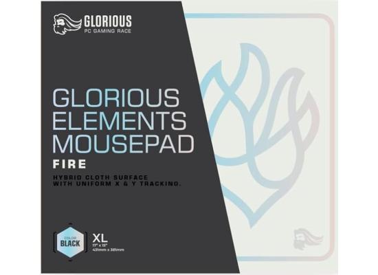 Glorious Elements Mousepad - XL Mouse Pad -Foam Core Hybrid Cloth Computer Desk Pad for Speed Gaming 430X380X4MM (FIRE)