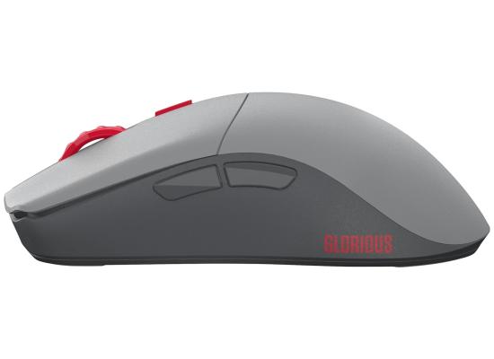 Glorious Series One PRO Wireless Lightweight USB Optical Gaming Mouse, 100-19000 DPI Range, 6 Total Buttons, Up to 84H of Battery Life, 80 Million Clicks, Gray / Red Forge