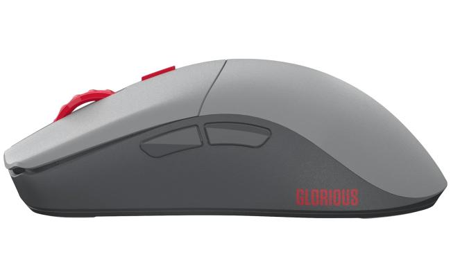 Glorious Series One PRO Wireless Lightweight USB Optical Gaming Mouse, 100-19000 DPI Range, 6 Total Buttons, Up to 84H of Battery Life, 80 Million Clicks, Gray / Red Forge