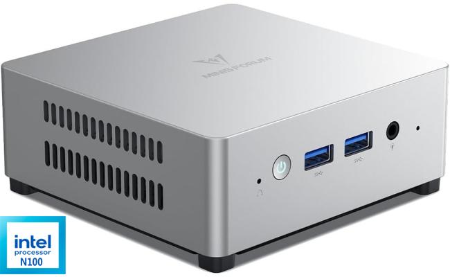 MINISFORUM UN100L Mini PC Intel 12th Gen Alder Lake- N100 4-Cores Budget Powerful Barebone For Home & Business