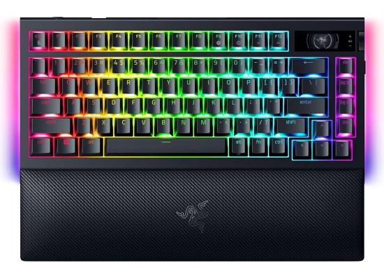 Razer BlackWidow V4 PRO 75% Mechanical Gaming Keyboard, Orange Tactile Mechanical Switch Gen-3, Command Dial, English US Layout, Detachable Type-C Cable, Black