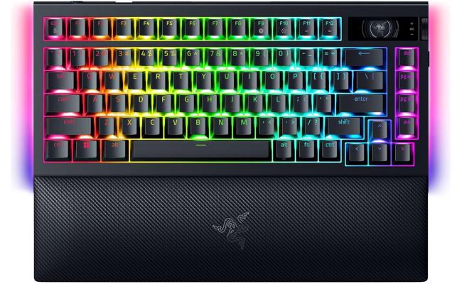Razer BlackWidow V4 PRO 75% Mechanical Gaming Keyboard, Orange Tactile Mechanical Switch Gen-3, Command Dial, English US Layout, Detachable Type-C Cable, Black