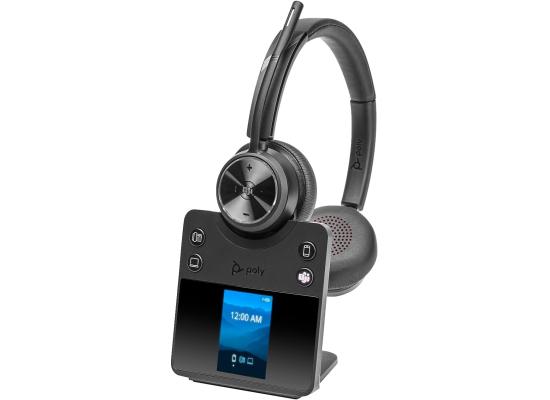 HP Poly Savi 7420 DECT Wireless On-Ear Active Noise Cancelling Headset with Stand Busy Light , Up to 180m Distance , Up to 13-Hour Talk-time- UC Certified