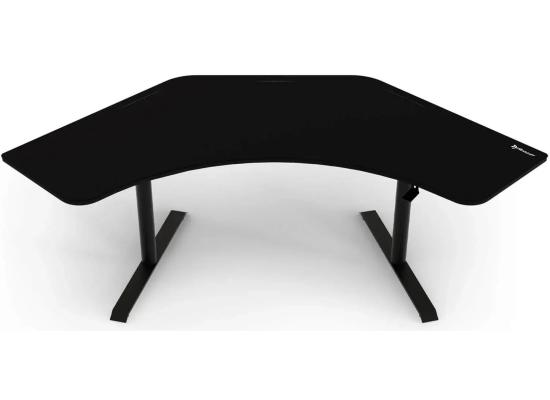 Arozzi Arena Angelo L Shaped Gaming Desk, PC Gaming Desk L Shape, Height Adjustable L Shaped Standing Desk for Home Office, Computer Desk with Full Coverage Mouse Pad , Pure Black