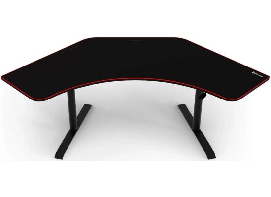 Arozzi Arena Angelo L Shaped Gaming Desk, PC Gaming Desk L Shape, Height Adjustable L Shaped Standing Desk for Home Office, Computer Desk with Full Coverage Mouse Pad , Black