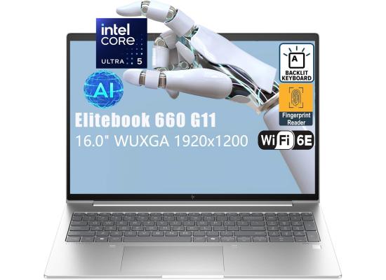 HP Elitebook 660 G11 (2024) Intel Core Ultra 5 125U 12-Core Enterprise Performance AI-Enhanced PC Protected by HP Wolf Security W/ DDR5 Memory & 16" IPS Display - Silver