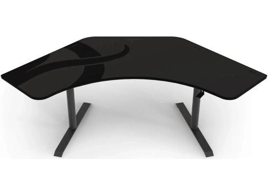 Arozzi Arena Angelo L Shaped Gaming Desk, PC Gaming Desk L Shape, Height Adjustable L Shaped Standing Desk for Home Office, Computer Desk with Full Coverage Mouse Pad , Gun Metal