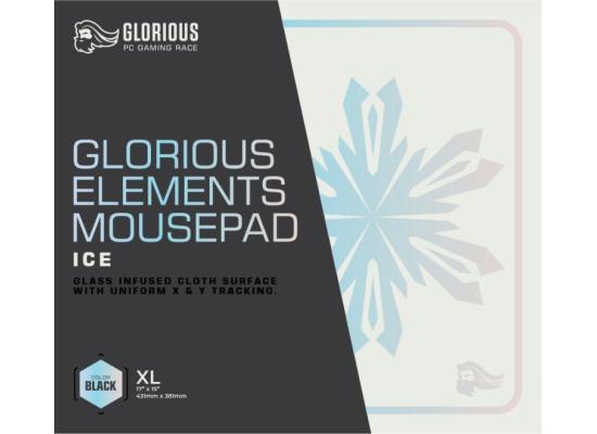 Glorious Elements Mousepad - XL Mouse Pad - Glass Infused Flexible Cloth Computer Desk Pad for Speed Gaming 430X380X4MM (ICE)