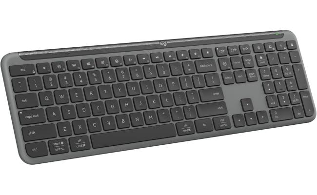 Logitech K950 Signature Slim Full Sized Wireless Keyboard, Easy-Switch Keys, Tilt Legs, Bluetooth Low Energy + Logi Bolt Connectivity 10m Wireless Range Arabic& English Layout, Black