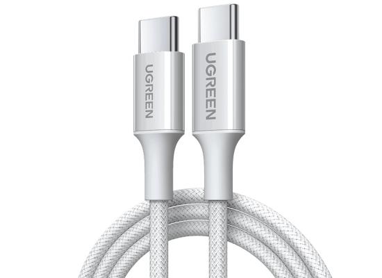 UGREEN L501 Type-C To Type-C 60W 3A Fast Data Charging Cable 3m - White