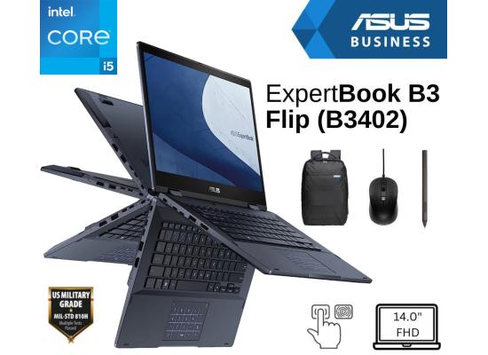 Asus ExpertBook B3 Flip B3402FVA Intel 13Gen Intel Core i5 10-Cores Business Class Military-Grade Aluminum 2-in-1 Touch Display