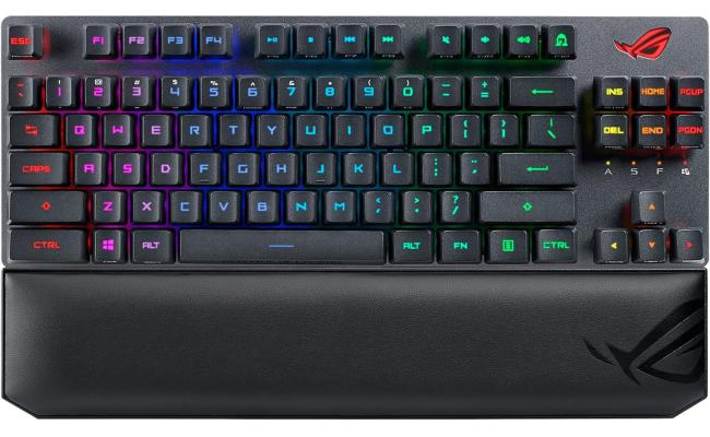 Asus X807 ROG Strix Scope RX TKL Optical Mechanical Wireless Deluxe, RX Red Switch, 1000Hz USB Report Rate, Per-Key RGB LEDs, USB 2.0 / Bluetooth Arabic / Engllish , Black Asus X807 ROG Strix Scope RX TKL Optical Mechanical Wireless Deluxe, RX Red Switch, 1000Hz USB Report Rate, Per-Key RGB LEDs, USB 2.0 / Bluetooth Arabic / Engllish , Black