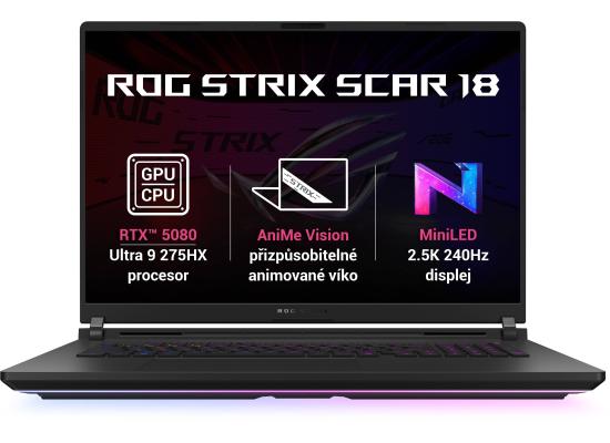 ASUS ROG Strix SCAR 18 (2025) G835LW NEW Intel Core Ultra 9 Gen II 275HX 24-Cores w/ NVIDIA RTX™ 5080 16GB DDR7 & ROG Nebula HDR Mini LED 2.5K 240Hz Display ((Bundle)) , Off Black