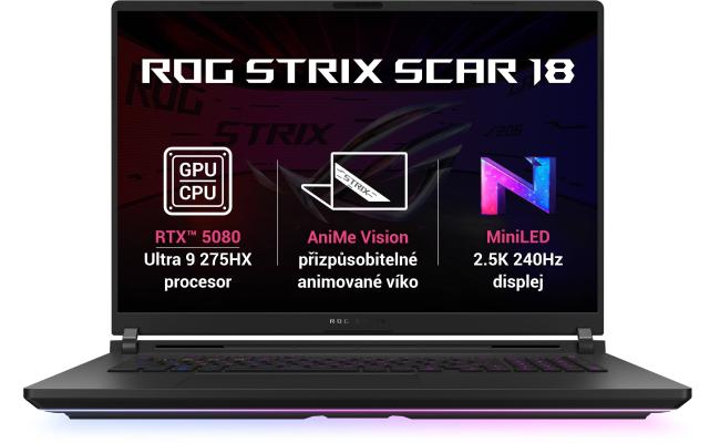 ASUS ROG Strix SCAR 18 (2025) G835LW NEW Intel Core Ultra 9 Gen II 275HX 24-Cores w/ NVIDIA RTX™ 5080 16GB DDR7 & ROG Nebula HDR Mini LED 2.5K 240Hz Display ((Bundle)) , Off Black