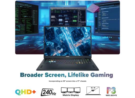 MSI Vector 18 HX AI (2025) A2XWJG NEW Intel Core Ultra 9 Gen II 275HX 24-Cores w/ NVIDIA RTX™ 5090 24GB DDR7 & 2.5K IPS 240Hz Display , Cosmos Gray