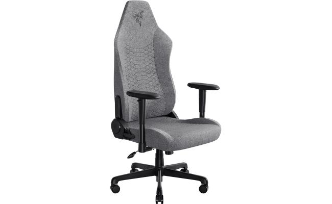 RAZER Iskur V2 X Gaming Chair, Built-in Lumbar Support, 2D Padded Armrests, 50mm Casters, Wide Seat Base, 152° Back Angle, 4-Class Gas Lift, 136kg Max Weight, Light Gray