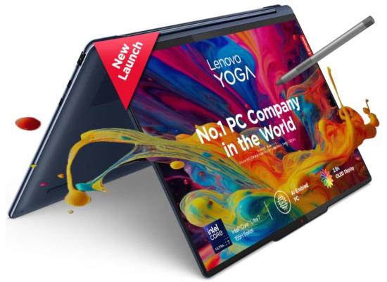 Lenovo Yoga 9 2-in-1 (2024) AI PC NEW Intel Core Ultra 7 155H High-Performance Processor 16-Cores w/ 2.8K OLED 120Hz Touch Screens & BIG Battery - Cosmic Blue