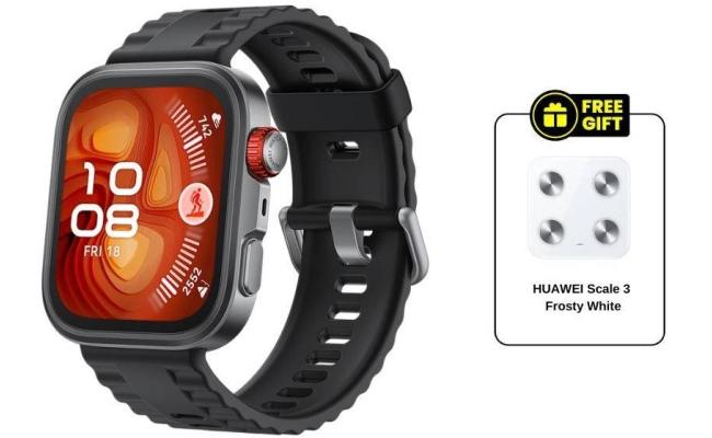 HUAWEI WATCH FIT 4 Pro Smart Watch, 1.82" Display, Sapphire Glass, GPS for Pro-Level Outdoor Sports, ECG, up to 10Day Battery Life, iOS & Android, Black + FREE HUAWEI Scale