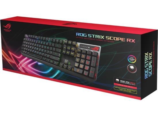 Asus XA05 ROG Strix Scope RX/RD/AR Keyboard, All Round Aura Sync RGB Illumination, IP57 Waterproof, Dust Resistance, USB 2.0 Passthrough, English / Arabic Layout, Black