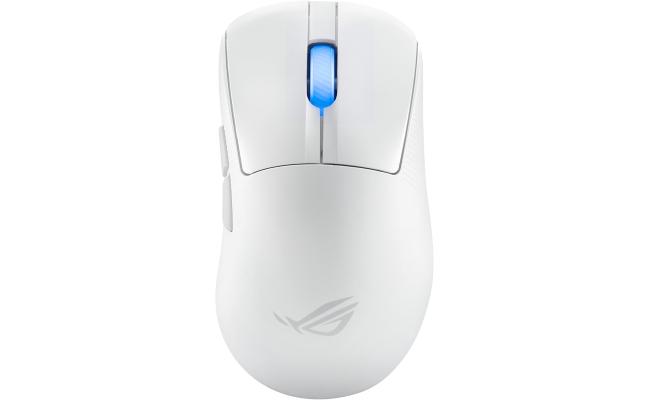 ASUS ROG Keris II Ace Ultralight 54g Ergonomic Gaming Mouse, 42,000-dpi ROG AimPoint Pro Sensor, ROG SpeedNova Wireless, Micro Switches, 4,000/8,000 Hz Polling Rate Booster, White