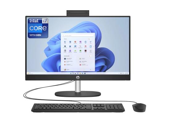 HP All-in-One 24-cr0041ne PC (2023) NEW 13Gen Intel Core i7 10-Cores w/ 24" IPS Full HD 99% sRGB Display (Customized) - Black