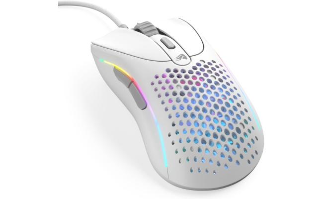 Glorious Gaming - Model D 2 Wired Ergonomic Mouse, Superlight 58g, 26K Optical Sensor, 6 Programmable Buttons, 80 Million Click Lifecycle, FPS, MMO, MOBA, Battle Royale (White)