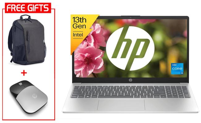 HP Laptop 15-fd0242ne (2025) NEW Intel Core 5 10-Cores Slim Design w/ Backlit Keyboard (Customized) Bundle ((HP BackPack + HP Z3700 Mouse)) - Silver HP Laptop 15-fd0242ne (2025) NEW Intel Core 5 10-Cores Slim Design w/ Backlit Keyboard (Customized) Bundle ((HP BackPack + HP Z3700 Mouse)) - Silver