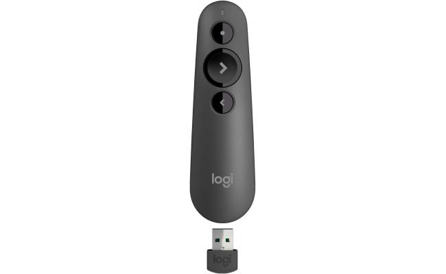 Logitech Wireless Presenter R500s, PowerPoint Clicker with Laser Pointer, Wireless Presentation Clicker Remote - Graphite Logitech Wireless Presenter R500s, PowerPoint Clicker with Laser Pointer, Wireless Presentation Clicker Remote - Graphite