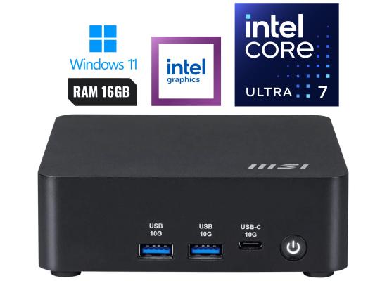 MSI CUBI NUC AI 1UMG (2025) Mini PC Barebone Intel Core Ultra 7 155H 16-Cores High-Performance Processor w/ Supporting up to 4 Displays & Dual 2.5G LAN VESA Mountable