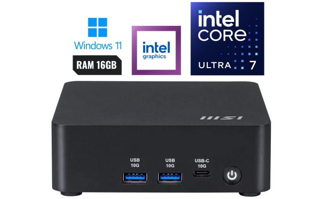 MSI CUBI NUC AI 1UMG (2025) Mini PC Barebone Intel Core Ultra 7 155H 16-Cores High-Performance Processor w/ Supporting up to 4 Displays & Dual 2.5G LAN VESA Mountable MSI CUBI NUC AI 1UMG (2025) Mini PC Barebone Intel Core Ultra 7 155H 16-Cores High-Performance Processor w/ Supporting up to 4 Displays & Dual 2.5G LAN VESA Mountable