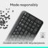 Logitech K250 Bluetooth Keyboard with Numpad Compact Keyboard Made with Recycled Plastic, Spill-Resistant, Comfortable Keys - Windows/MacOS Arabic / English Layout , Graphite