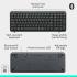 Logitech K250 Bluetooth Keyboard with Numpad Compact Keyboard Made with Recycled Plastic, Spill-Resistant, Comfortable Keys - Windows/MacOS Arabic / English Layout , Graphite