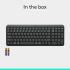 Logitech K250 Bluetooth Keyboard with Numpad Compact Keyboard Made with Recycled Plastic, Spill-Resistant, Comfortable Keys - Windows/MacOS Arabic / English Layout , Graphite